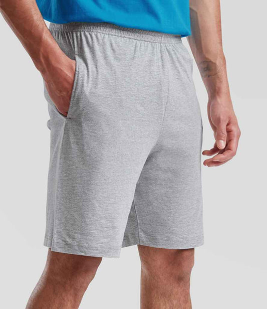 SS62 Fruit of the Loom Iconic 195 Jersey Shorts | Heather Grey