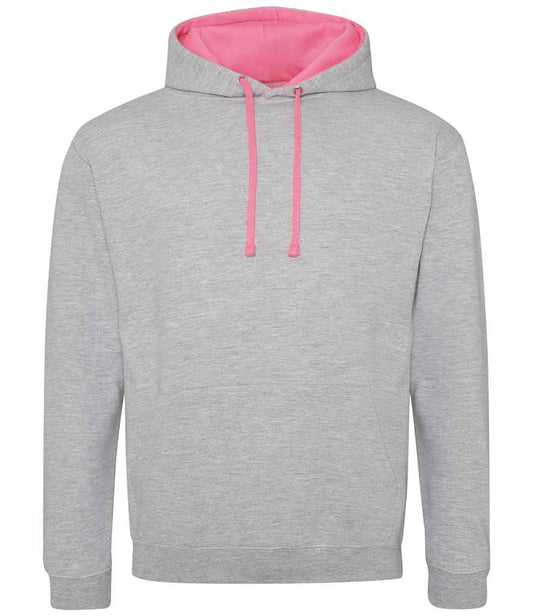 JH013 Heather Grey/Electric Pink Front