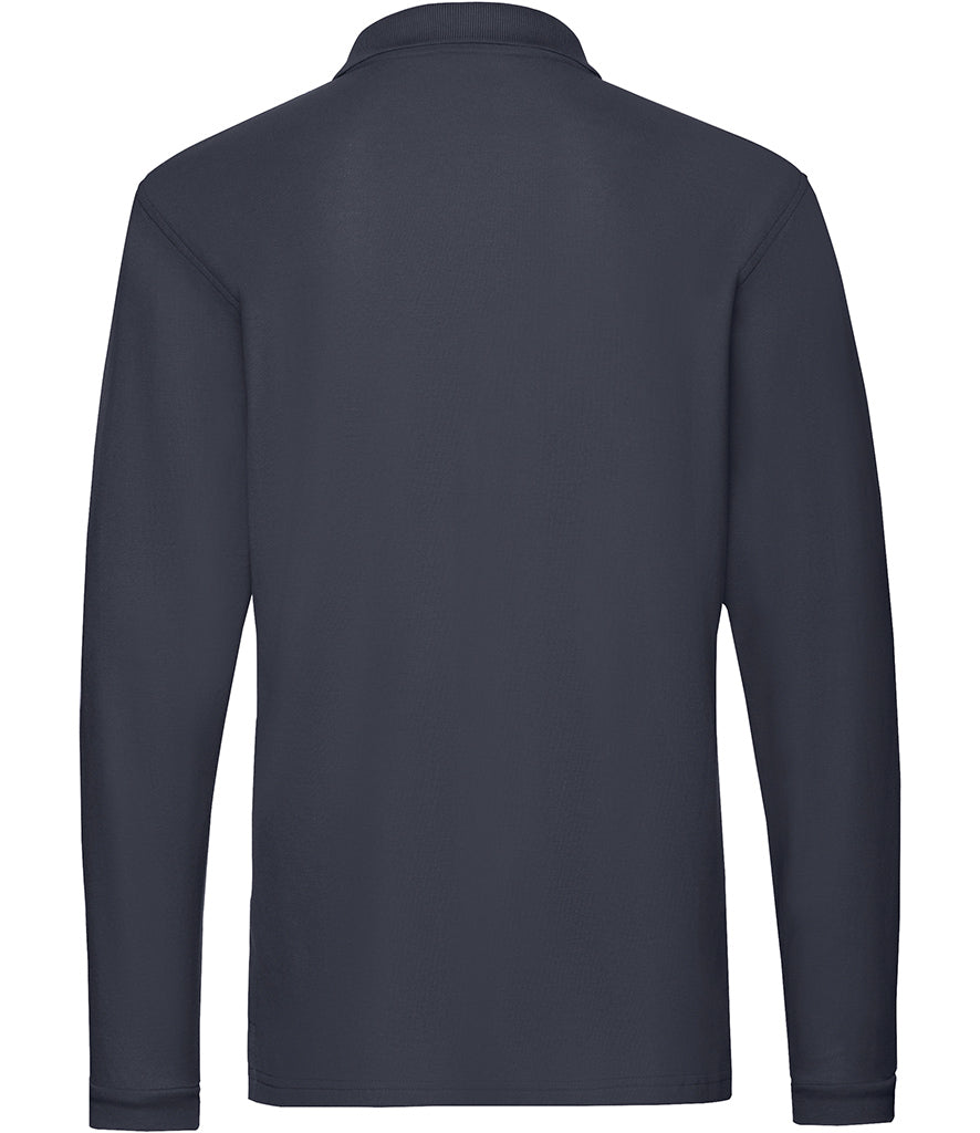 Fruit of the Loom Premium Long Sleeve Cotton Piqué Polo Shirt | Deep Navy