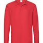 Fruit of the Loom Premium Long Sleeve Cotton Piqué Polo Shirt | Red