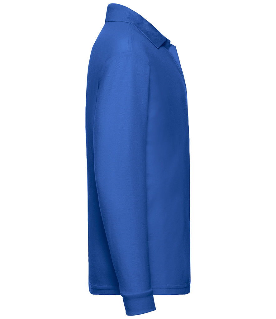 Fruit of the Loom Kids Long Sleeve Poly/Cotton Piqué Polo Shirt | Royal Blue