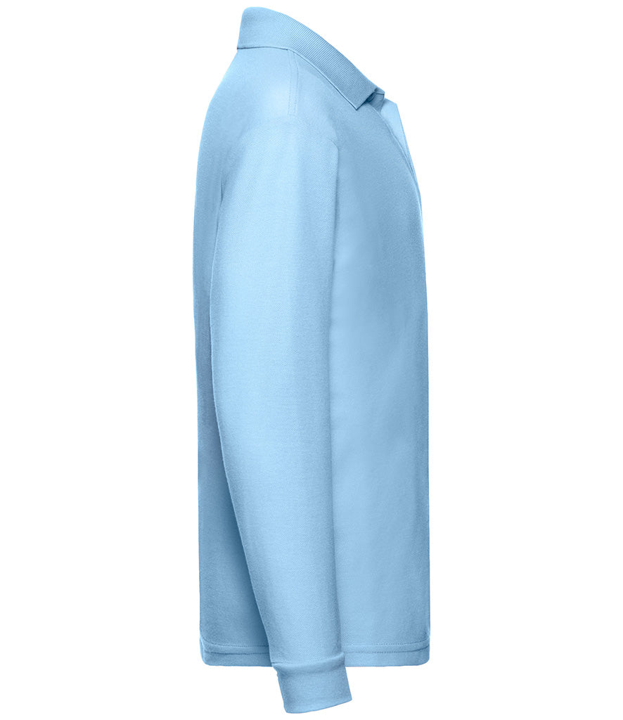 Fruit of the Loom Kids Long Sleeve Poly/Cotton Piqué Polo Shirt | Sky Blue
