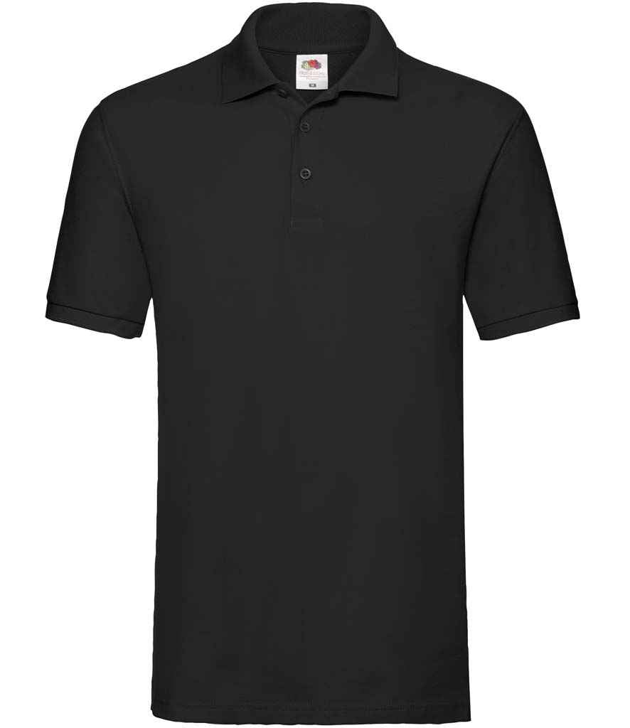 Fruit of the Loom Premium Cotton Piqué Polo Shirt | Black
