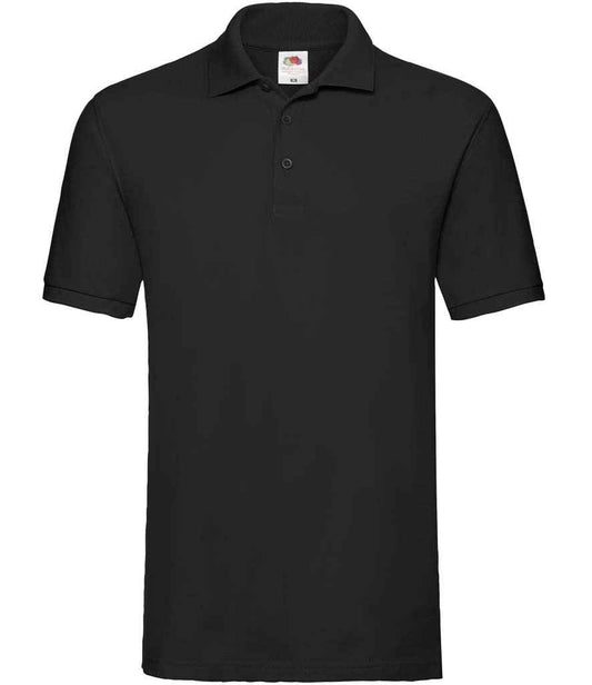 Fruit of the Loom Premium Cotton Piqué Polo Shirt | Black
