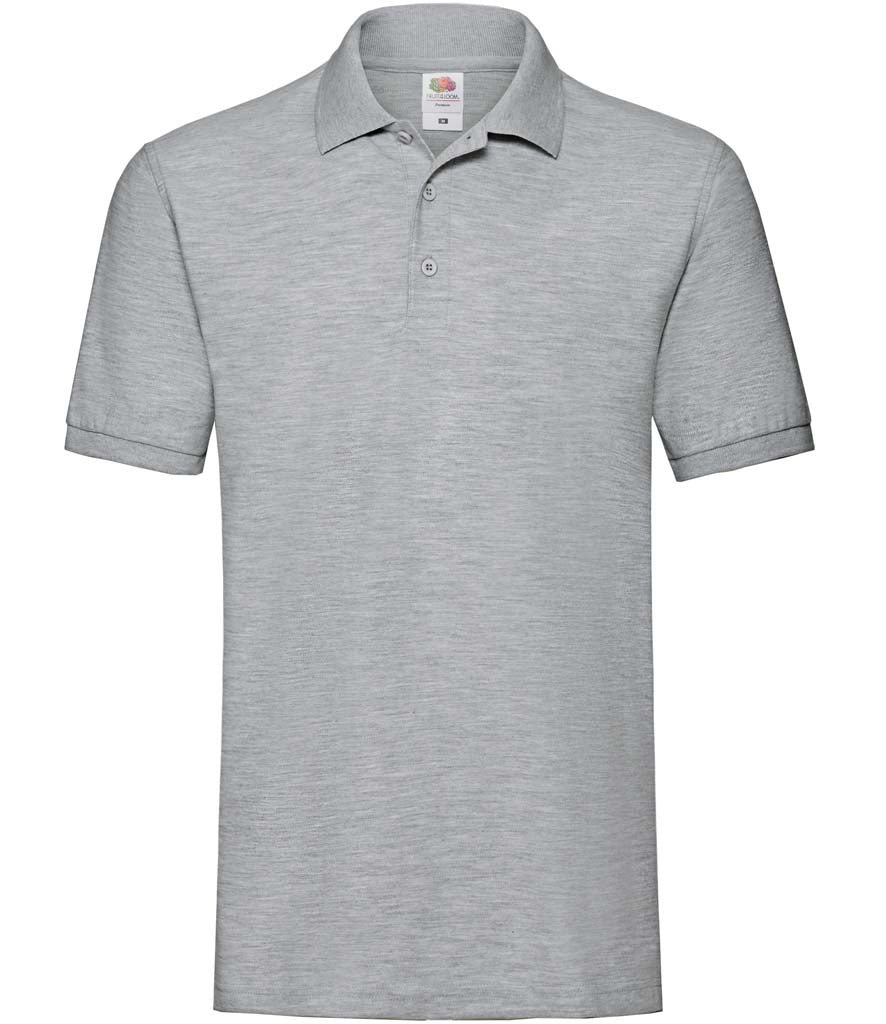 Fruit of the Loom Premium Cotton Piqué Polo Shirt | Heather Grey