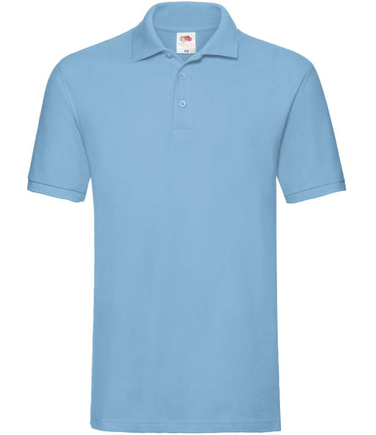Fruit of the Loom Premium Cotton Piqué Polo Shirt | Sky Blue