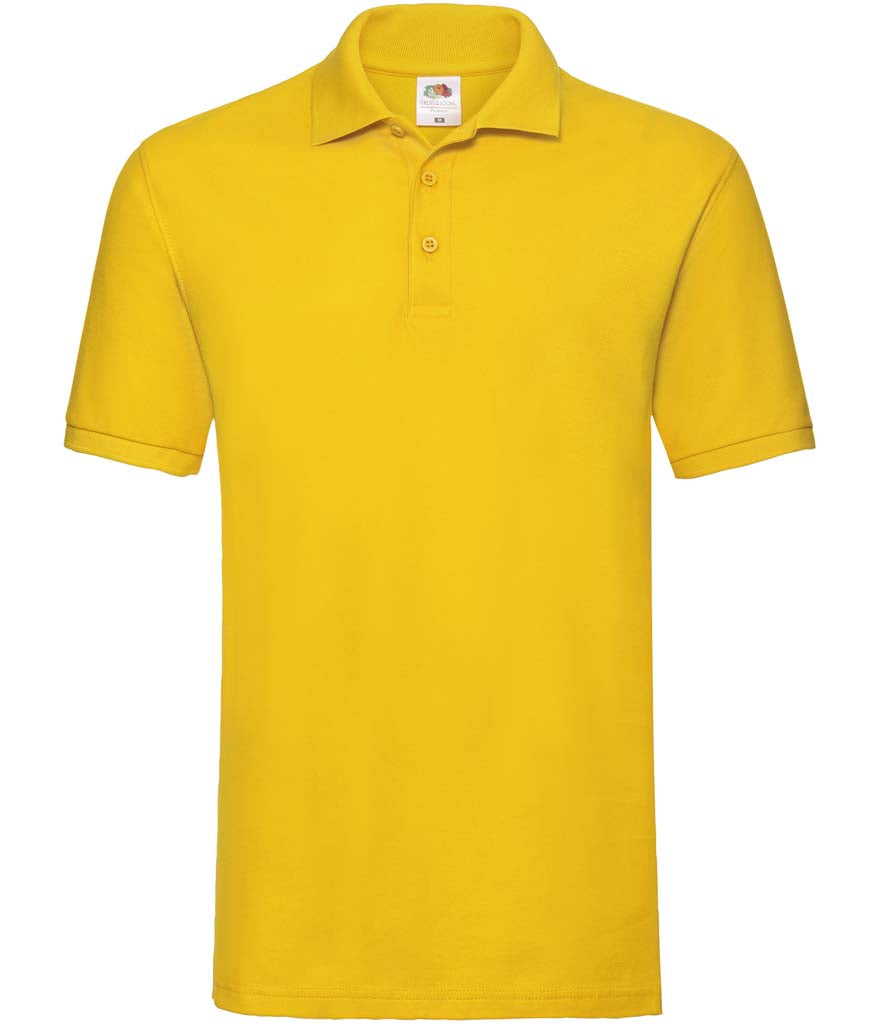 Fruit of the Loom Premium Cotton Piqué Polo Shirt | Sunflower