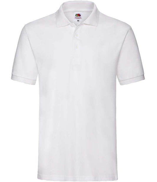 Fruit of the Loom Premium Cotton Piqué Polo Shirt | White