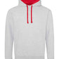 JH003 Heather Grey/Fire Red Front