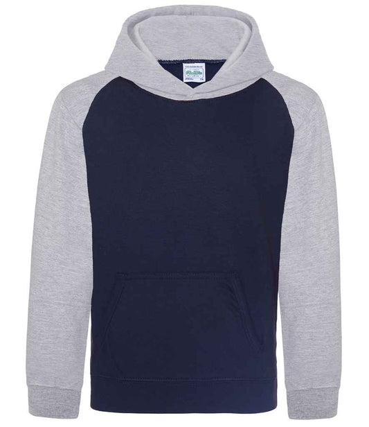JH009B Oxford Navy/Heather Grey Front